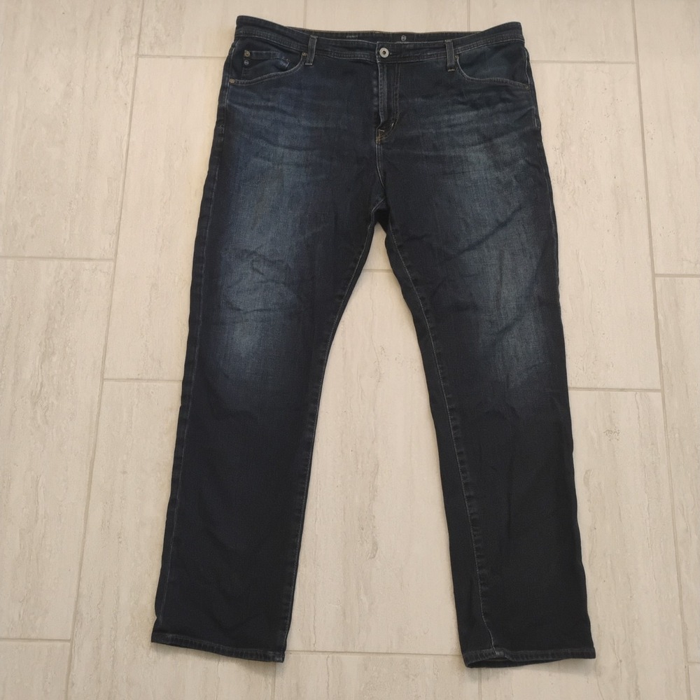 AG Adriano Goldschmied Everett Slim Straight Jeans Mens 40x32 Dark Wash Stretch